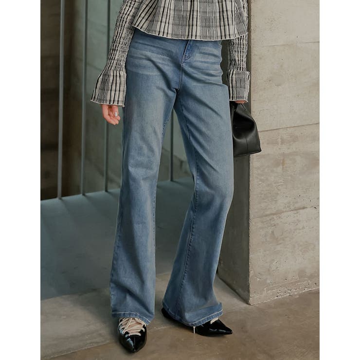 Re:EDIT [DENIM COLLECTION][2026S/S COLLECTION][低身長/高身長/大きいサイズ有]ストレッチデニムキックフレアパンツ パンツ・ズボン shoplistselect-10469251 SHOPLIST サンプル画像3