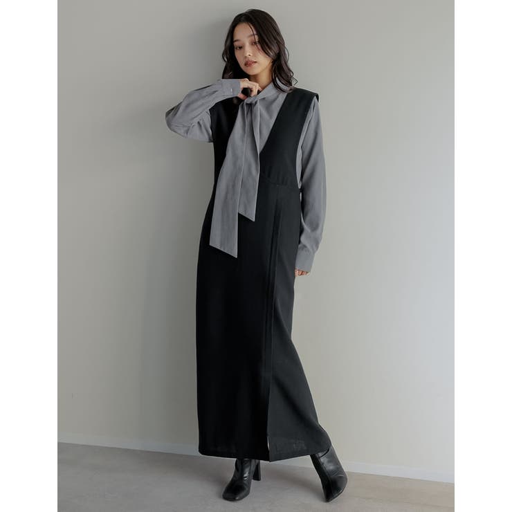 Re:EDIT [低身長サイズ有]ツイードラップデザイン風ジャンパースカート パンツ・ズボン shoplistselect-10469256 SHOPLIST サンプル画像3