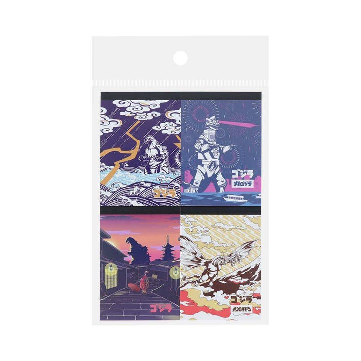 【10％OFFクーポン！5/7(木)9:59まで】cinemacollection JAPANESE ART ゴジラ メモ帳 メモミニセット 4冊セット B サンスター文具 メモパッド キャラクター グッズ その他cinemacollection JA