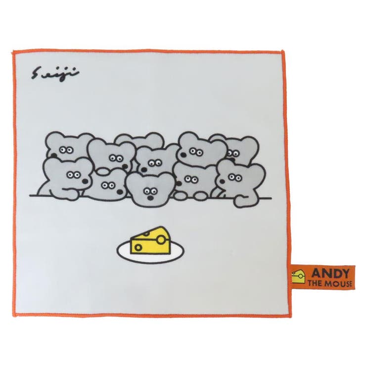 cinemacollection ねずみのANDY ミニタオル インクジェットプリントハンカチタオル フォーカスオンチーズ アンディ 丸眞 汗拭きタオル キャラクター グッズ 小物