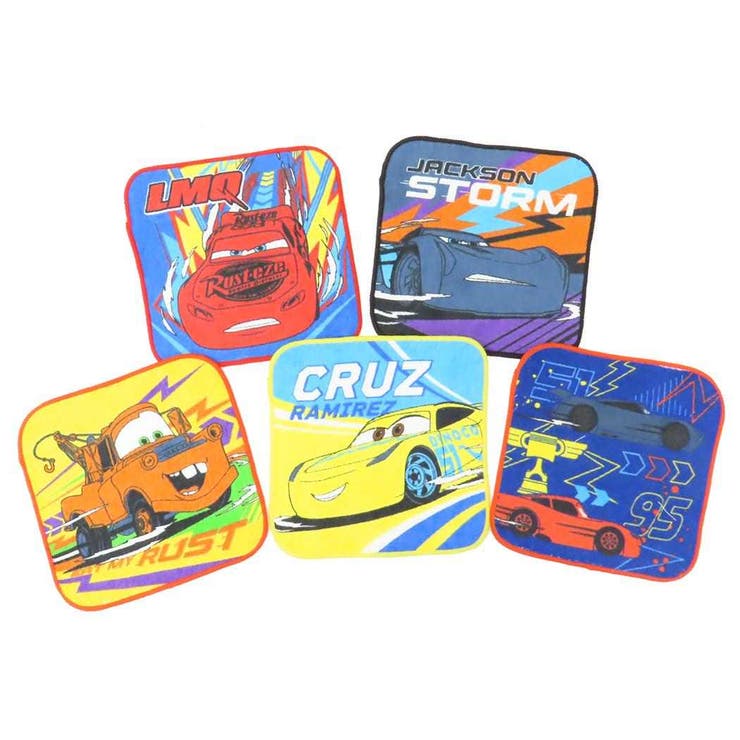 【10％OFFクーポン！2/10(火)1:59まで】cinemacollection カーズ ミニタオル フルスピードレース 5枚組 ディズニー 丸眞 入園入学準備雑貨 キャラクター グッズ 小物