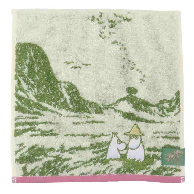 cinemacollection ムーミン ミニタオル パイルジャガードミニタオル オーガニックコットン 空を舞う 北欧 丸眞 汗拭きタオル アップリケ刺繍 キャラクター グッズ 小物