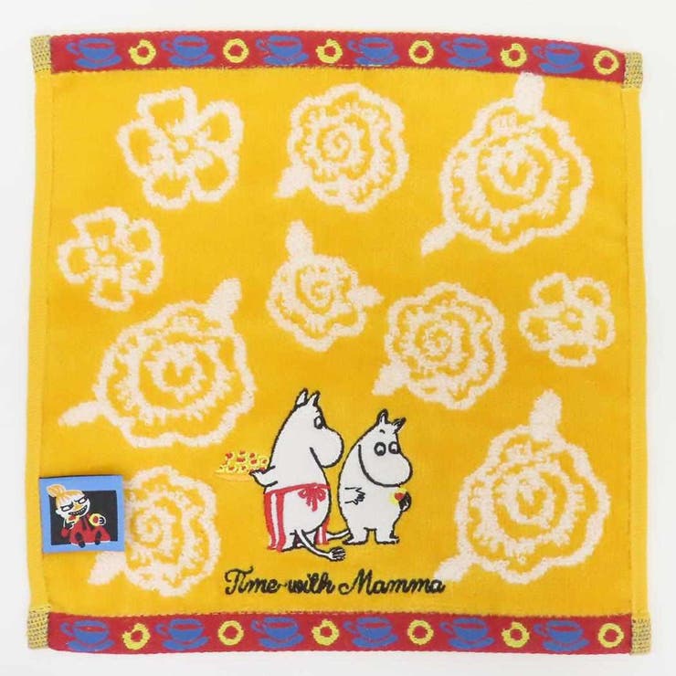 cinemacollection ムーミン ハンドタオル 無撚糸スチームシャーリング ミニタオル オーガニックコットン タイムウィズママ 北欧 丸眞 抗菌防臭加工 アップリケ刺繍 キャラクター グッズ 小物