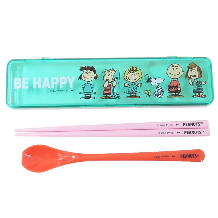 cinemacollection スヌーピー コンビセット お箸＆スプーンセット BE HAPPY ピーナッツ 大西賢製販 ランチグッズ キャラクター グッズ 食器・キッチン用品
