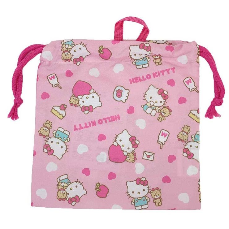 cinemacollection ハローキティ 巾着袋 巾着S ポップレッドハート サンリオ 丸眞 入園入学準備雑貨 キャラクター グッズ バッグ・鞄