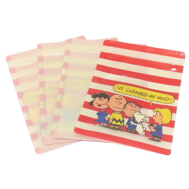 cinemacollection スヌーピー 小分けビニール袋 ストレージバッグ レッド STRIPED PATTERN RD ピーナッツ 大西賢製販 ギフトバッグ キャラクター グッズ ファッション雑貨