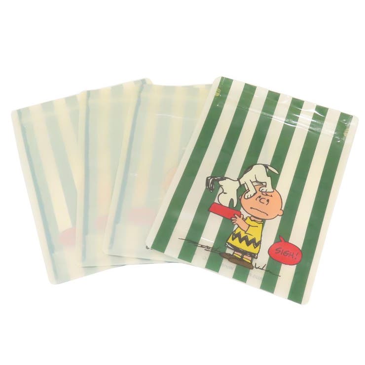 cinemacollection スヌーピー 小分けビニール袋 ストレージバッグ グリーン STRIPED PATTERN GR ピーナッツ 大西賢製販 ギフトバッグ キャラクター グッズ ファッション雑貨