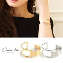 CREAM-DOT バングル ワイドバングル メタル アシンメトリー 2ライン ゴールド シルバー レディース シンプル トレンド カジュアル ブランド人気 流行 ランキング プレゼント アクセサリー