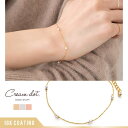 【6/11 1:59まで 10%OFFクーポン】CREAM-DOT ブレスレット 金属アレルギー ニッケルフリー 18kコーティング レディース キュービックジルコニア ビジュー パール 大人 上品 エレガント きれいめ 華奢 シンプル フェミニン ゴー