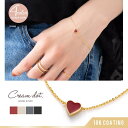 【6/11 1:59まで 10%OFFクーポン】CREAM-DOT ブレスレット 金属アレルギー ニッケルフリー 18kコーティング レディース ハート 小さめ 小さい ミニ エポキシ樹脂 縁どり 大人 華奢 ゴールド 赤 レッド アイボリー グレー ブ