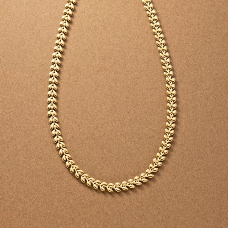 【10％OFFクーポン！11/27(木)1:59まで】CREAM-DOT ステンレス製 ネックレス 金属アレルギー 316L つけっぱなし サージカルステンレス レディース ショート チェーン リーフ 葉 メタル ぷっくり 大人 ゴールド シルバー アク