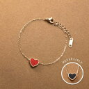 CREAM-DOT ステンレス製 ブレスレット 金属アレルギー つけっぱなし サージカルステンレス レディース ハート リバーシブル 2way ミル打ち 小さめ 大人 華奢 レッド ホワイト ブラック ピンクゴールド アクセサリー