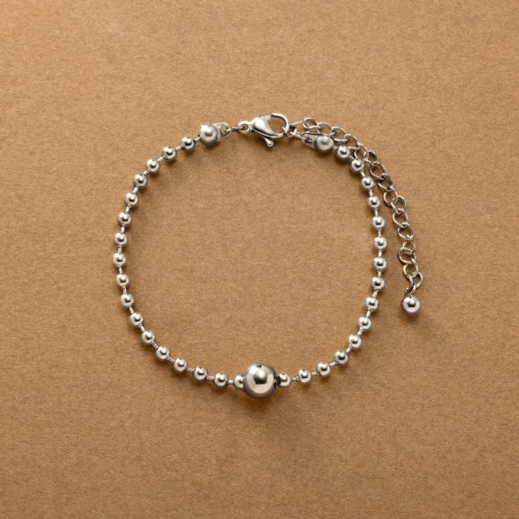 CREAM-DOT ステンレス製 ブレスレット 金属アレルギー つけっぱなし サージカルステンレス レディース メタルボール ボールチェーン チェーン 大人 ゴールド シルバー アクセサリー