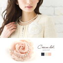【マラソン期間中 5%OFFクーポン】CREAM-DOT コサージュ フラワー フェイクパール レディース ピン ピンク 上品 花 ワンポイント 華やか ブライダル アクセサリープレゼント女性 ホワイト ネイビー ピンク アクセサリー