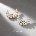 CREAM-DOT ブローチ フォーマル 卒業式 卒園式 入学式 入園式 ママスーツ おしゃれ コサージュ 華やか ピン 上品 エレガント キュービックジルコニア ビジュー パール 月 ムーン 三日月 大人 ゴールド シルバー アクセサリー
