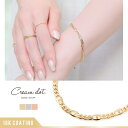 CREAM-DOT ブレスレット 金属アレルギー ニッケルフリー 18kコーティング レディース ステーションチェーン マリンチェーン アンカーチェーン 大人 華奢 ゴールド シルバー ピンクゴールド アクセサリー