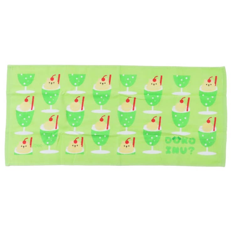 cinemacollection DOKOINU? フェイスタオル プリントロングタオル ドコイヌ クリームソーダ オクタニ おもしろタオル 面白雑貨 グッズ バス・トイレ・掃除洗濯