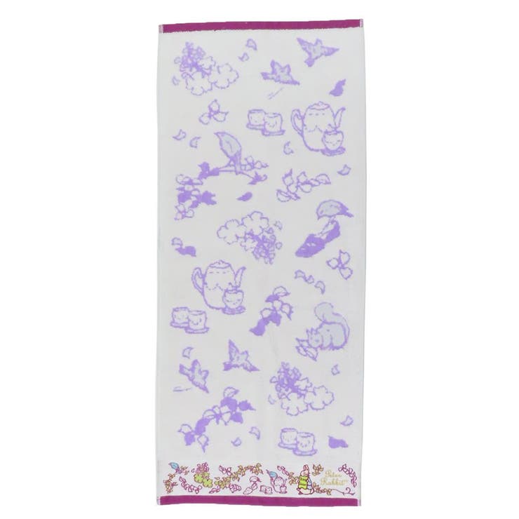 cinemacollection ピーターラビット フェイスタオル 無撚糸 スチームシャーリングロングタオル ドローイングガーデン 丸眞 新生活雑貨 朱子ボーダー 刺繍 抗菌防臭加工 絵本キャラクター グッズ バス・トイレ・掃除洗濯