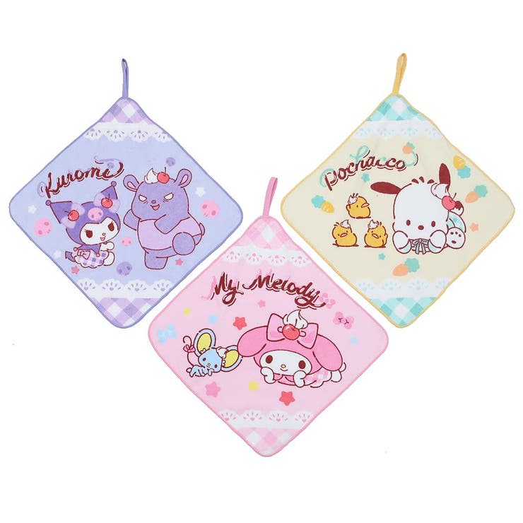 cinemacollection サンリオキャラクターズ ループタオル 幼稚園ループ付きハンドタオル3枚セット クリームパーティー サンリオ 丸眞 入園入学準備雑貨 キャラクター グッズ バス・トイレ・掃除洗濯