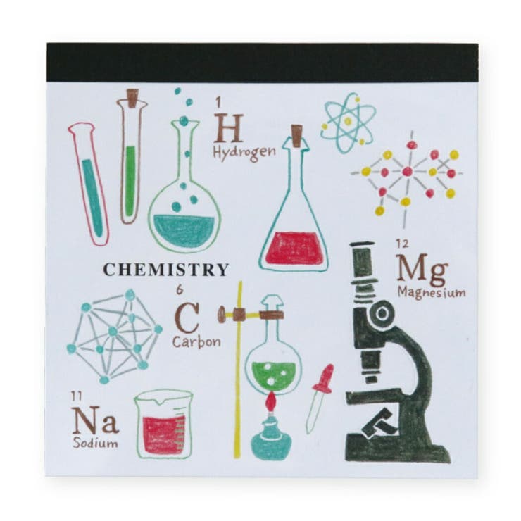 【10％OFFクーポン！2/23(月)1:59まで】cinemacollection メモ帳 STUDY HOLIC スクエア メモ 化学 グリーンフラッシュ 4柄100枚 プチギフト 図鑑風グッズ シネマコレクション その他
