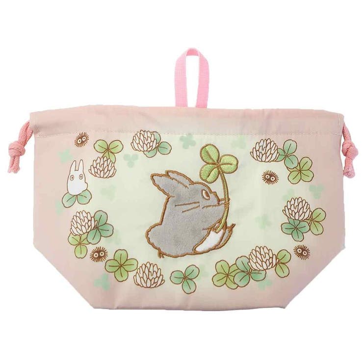 cinemacollection となりのトトロ ランチ巾着 マチ付き お弁当きんちゃくポーチ クローバーをもって スタジオジブリ 丸眞 ランチ雑貨 キャラクター グッズ シネマコレクション 食器・キッチン用品