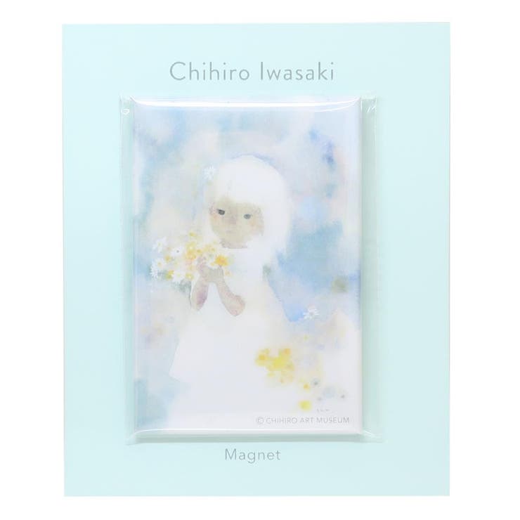 【10％OFFクーポン！3/26(木)1:59まで】cinemacollection いわさきちひろ 磁石 ダイカットマグネット 花を持つワンピースの少女 Green Flash プレゼント 絵本作家 グッズ 食器・キッチン用品