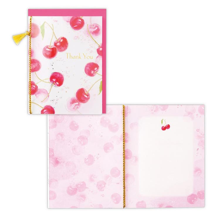 【10％OFFクーポン！2/23(月)1:59まで】cinemacollection グリーティングカード ありがとう C＆Fサクランボ 日本ホールマーク サンキューカード メッセージカード グッズ 文房具