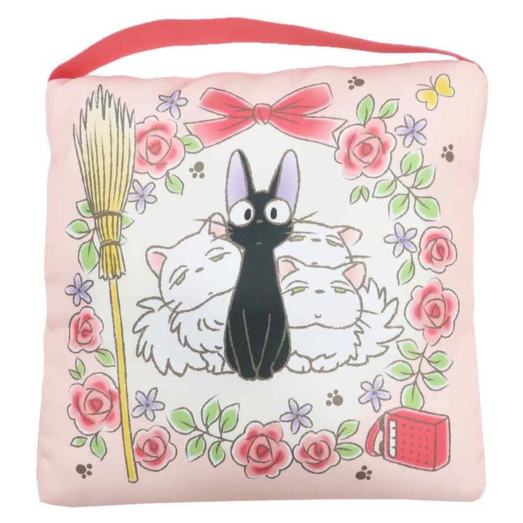 cinemacollection【KIDS】 魔女の宅急便 座布団 学校 スクール クッション フラワーフレーム 新入学 スタジオジブリ 丸眞 新学期準備雑貨 小学生 女の子 キャラクター グッズ シネマコレクション その他