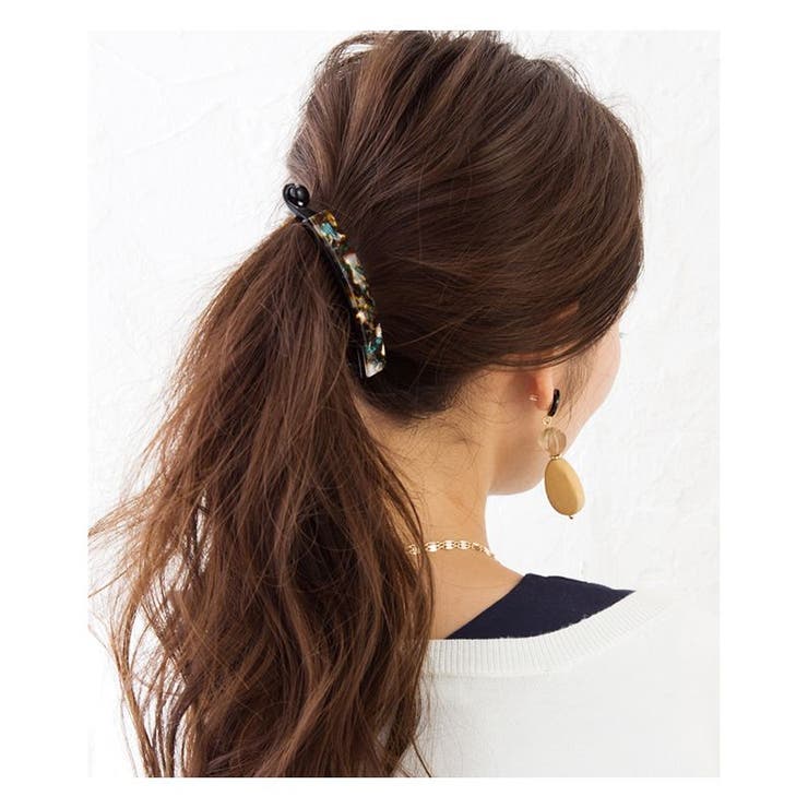 CREAM-DOT バナナクリップ フリル 樹脂 ヘアアクセ ヘアクリップ フェミニン 結婚...