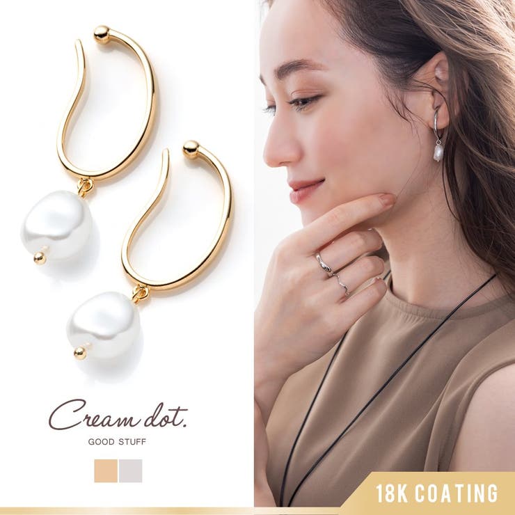 【10%OFFクーポン!11/27(木)1:59まで】CREAM-DOT イヤーカフ 18kコーティング 両耳用 レディース イヤーカフス イヤカフ ウェアリン...