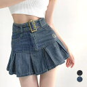 Miniministore ミニデニムプリーツスカート ベルト付き スカート