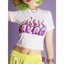 【マラソン期間中 5%OFFクーポン】bombshell 半袖Tシャツ 半袖 Tシャツ カットソー ショート ミニ トップス クロップ 韓国ファッション ラウンドネック ヘソ出し Bbomb トップス