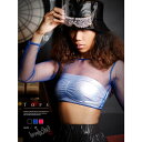 bombshell トップス メッシュ シースルー 長袖 カットソー k-POP ダンス衣装 ダンサー シアー ショート丈 韓国ファッション bombshell トップス