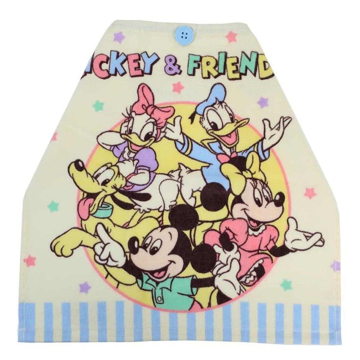 cinemacollection ミッキー＆フレンズ ゴム＆ボタン付きキッズおてふきタオル おりこうタオル ワンダー ディズニー 入園入学準備雑貨 キャラクター グッズ ベビー