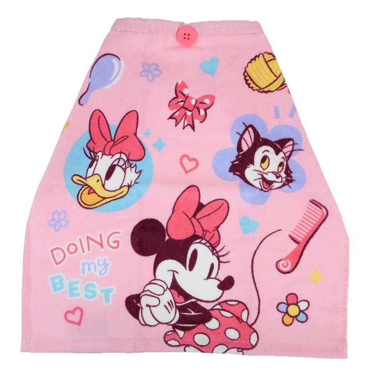 cinemacollection ミニーマウス ゴム＆ボタン付きキッズおてふきタオル おりこうタオル ワンダー ディズニー 入園入学準備雑貨 キャラクター グッズ ベビー