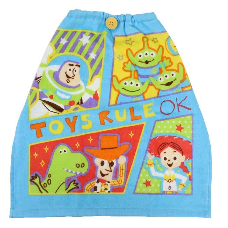 cinemacollection トイストーリー ゴム＆ボタン付きキッズおてふきタオル おりこうタオル ワンダー ディズニー 入園入学準備雑貨 キャラクター グッズ ベビー