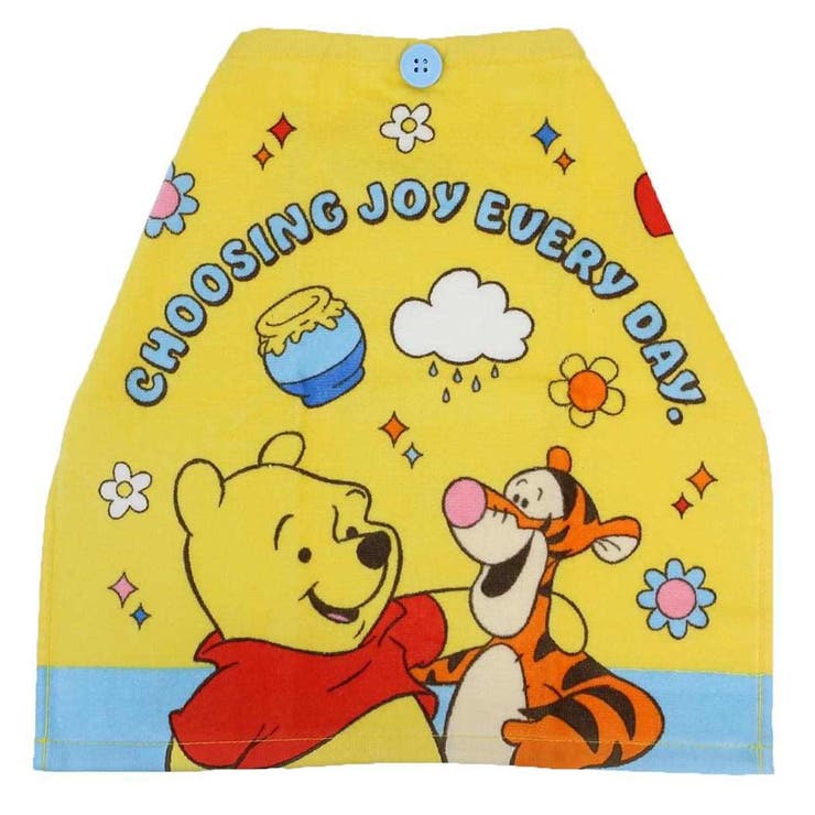cinemacollection くまのプーさん ゴム＆ボタン付きキッズおてふきタオル おりこうタオル ワンダー ディズニー 入園入学準備雑貨 キャラクター グッズ ベビー