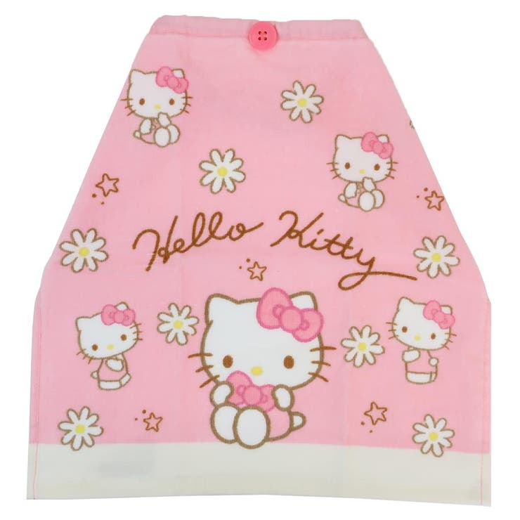 cinemacollection ハローキティ ゴム＆ボタン付きキッズおてふきタオル おりこうタオル ガーリーフワラー サンリオ 入園入学準備雑貨 キャラクター グッズ ベビー