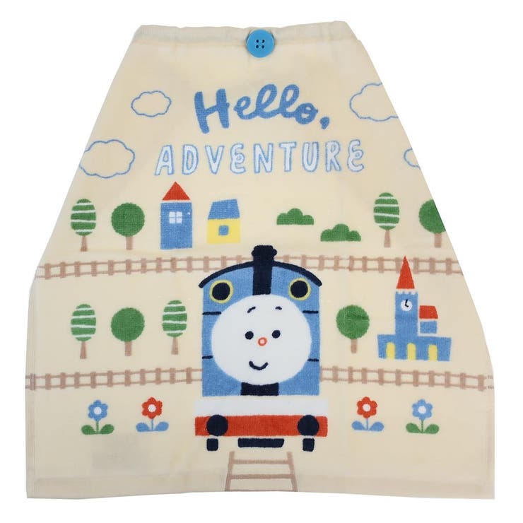 cinemacollection きかんしゃトーマスxツムパパ ゴム＆ボタン付きキッズおてふきタオル おりこうタオル ハローアドベンチャー 入園入学準備雑貨 キャラクター グッズ ベビー