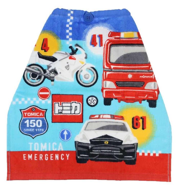 cinemacollection トミカ ゴム＆ボタン付きキッズおてふきタオル おりこうタオル カムラット TOMICA 入園入学準備雑貨 キャラクター グッズ ベビー