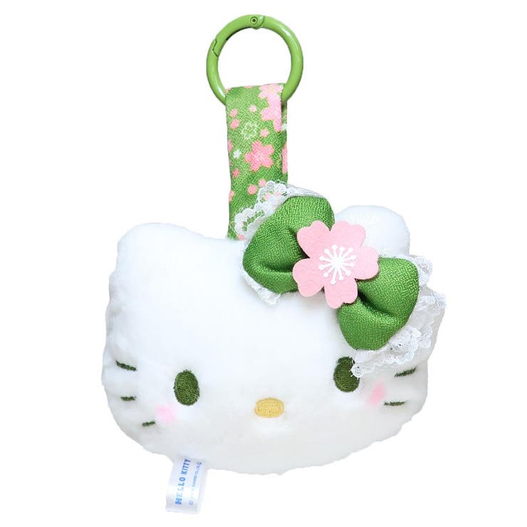 【10％OFFクーポン！3/26(木)1:59まで】cinemacollection ハローキティ マスコット フェイスタグマスコット 抹茶着物 サンリオ ナカジマ スクバ 丸カラビナ キャラクター グッズ 小物