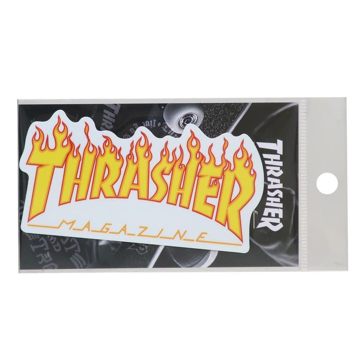 【10％OFFクーポン！2/23(月)1:59まで】cinemacollection THRASHER ダイカットシール ビニールステッカー FLAME スポーツブランド ゼネラルステッカー デコステッカー 耐水耐光 スラッシャー グッズ 文房具