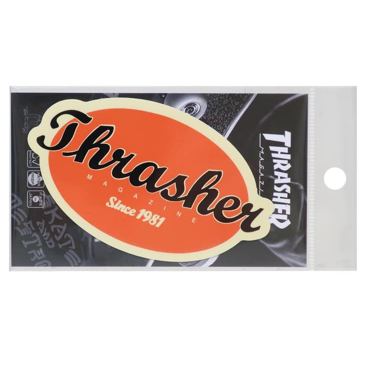 【10％OFFクーポン！2/23(月)1:59まで】cinemacollection THRASHER ダイカットシール ビニールステッカー DOTLABELL スポーツブランド ゼネラルステッカー デコステッカー 耐水耐光 スラッシャー グッズ 文房具