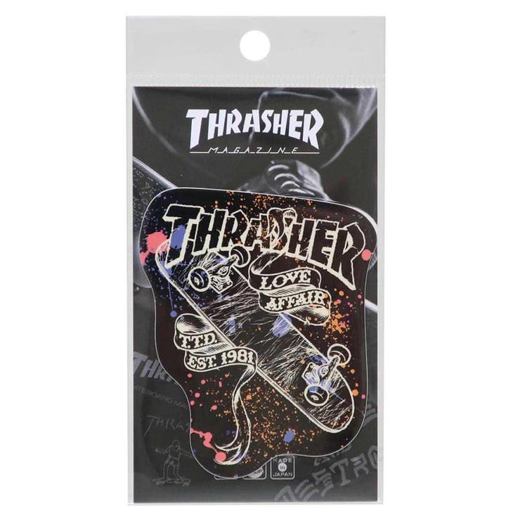 【10％OFFクーポン！2/23(月)1:59まで】cinemacollection THRASHER ダイカットシール ビニールステッカー True' Til Death スポーツブランド ゼネラルステッカー デコステッカー 耐水耐光 スラッシャー グ