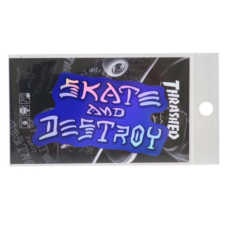【10％OFFクーポン！2/23(月)1:59まで】cinemacollection THRASHER ダイカットシール ホログラムステッカー SKATE＆DESTROY スポーツブランド ゼネラルステッカー 耐水耐光 デコステッカー スラッシャー グッ
