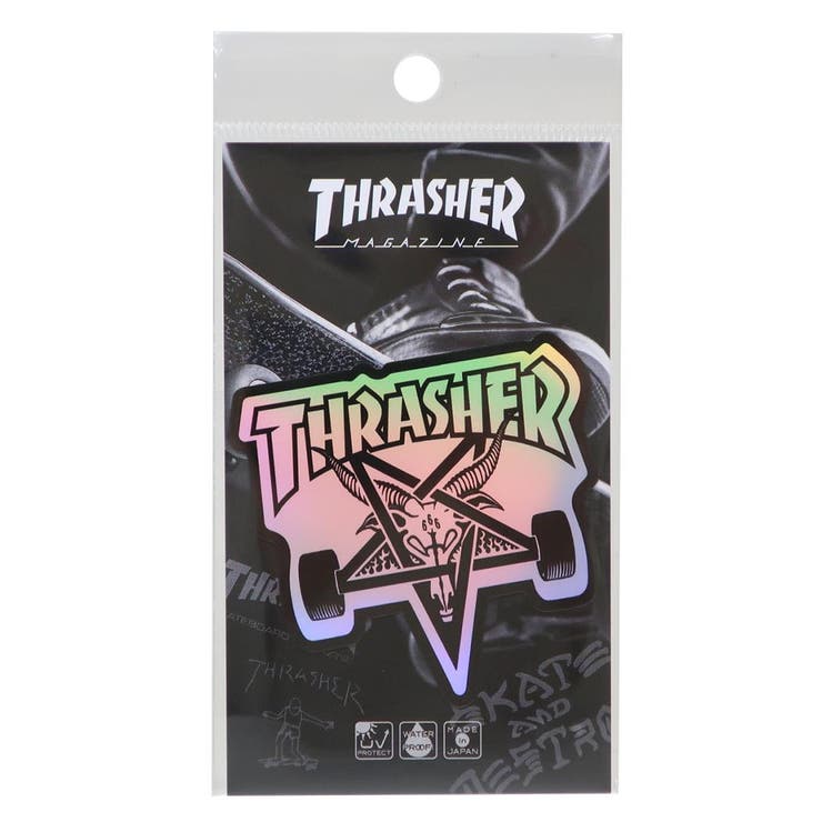 【10％OFFクーポン！2/23(月)1:59まで】cinemacollection THRASHER ダイカットシール ホログラムステッカー SKATE GOAT スポーツブランド ゼネラルステッカー 耐水耐光 デコステッカー スラッシャー グッズ 文