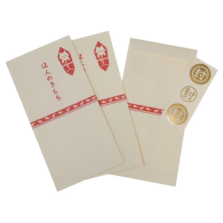 cinemacollection 伊予和紙ふわり ぽち袋 和紙ポチ袋大 3枚セット ねこのし フロンティア お年玉袋 長封筒 金封 和風文具 かわいい 封シール付き グッズ 文房具