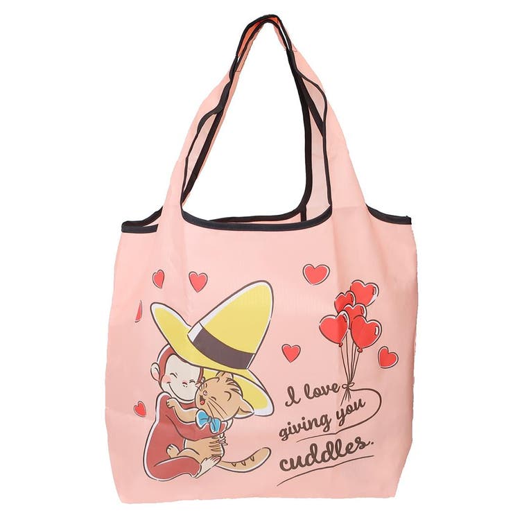 cinemacollection おさるのジョージ エコバッグ くるくるショッピングバッグ フレンズ ハート スモールプラネット コンパクト お買い物かばん 絵本キャラクター グッズ バッグ・鞄