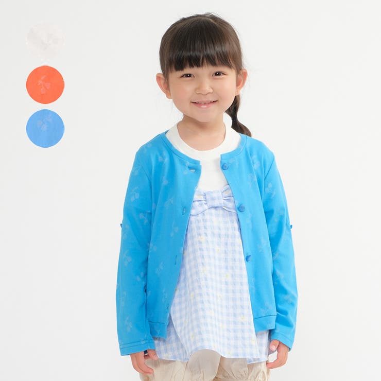 こどもの森e-shop 【子供服】 moujonjon (ムージョンジョン) 透かしさくらんぼ柄カーディガン 90cm 100..