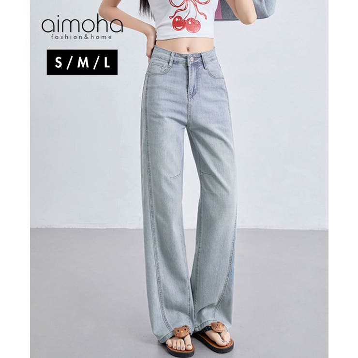 aimoha ライトデニムワイドパンツ パンツ・ズボン